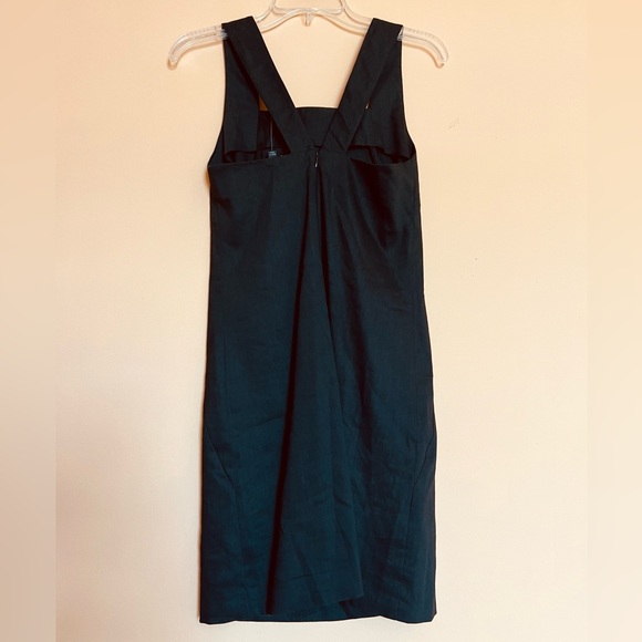 Theory Shellian Wool Linen Black Racerback Dress - Picture 5 of 8
